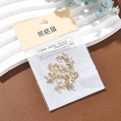 SHEGRACE Brass Micro Pave Clear Cubic Zirconia Charms XGRQ2O969-419G-1