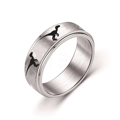 Rotating Titanium Steel Anxiety Relief Rings for Women Men PW-WG4928D-09-1