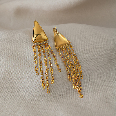 304 Stainless Steel Tassel Stud Earrings for Women YQ6135-1