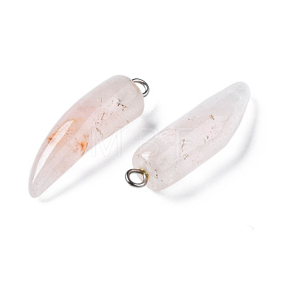 Natural Rose Quartz Pendants G-S356-13B-1