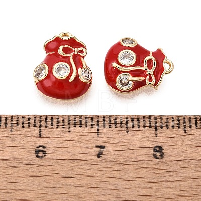 Brass Micro Pave Clear Cubic Zirconia Charms KK-N288-07G-1