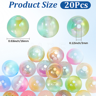 20Pcs Resin Imitation Cat Eye Beads RESI-PA0001-47-1