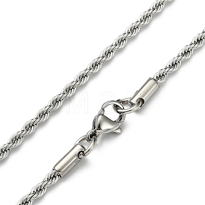 Tarnish Resistant 304 Stainless Steel Necklaces Unisex Rope Chain Necklaces NJEW-507L-10-1