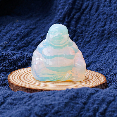 Opalite Carved Healing Buddha Figurines WG68189-03-1