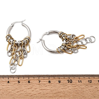 304 Stainless Steel Hoop Earrings for Women EJEW-G463-03GP-1
