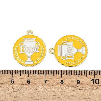Father's Day Alloy Enamel Pendants ENAM-V001-03A-G-1