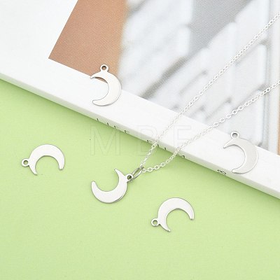 Tarnish Resistant Crescent Moon Stainless Steel Charms Pendants STAS-Q168-06-1