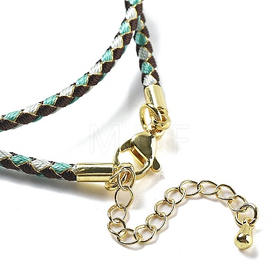 Polyester Cord Braided Necklace Makings MAK-L043-03G-11-1