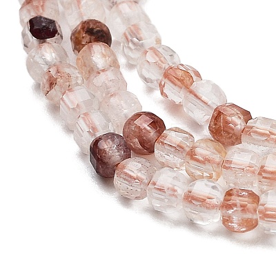 Natural Red Hematoid Quartz/Ferruginous Quartz Beads Strands G-H042-B26-01-1