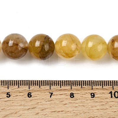 Natural Yellow Hematoid Quartz Beads Strands G-K365-D01-12mm-1
