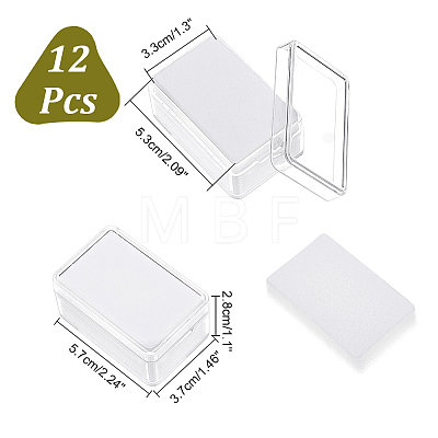 Rectangle Clear Plastic Loose Diamond Display Boxes CON-WH0092-60A-1