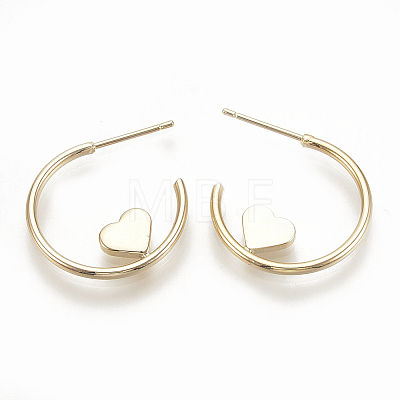 Brass Stud Earring Findings KK-S345-185-1