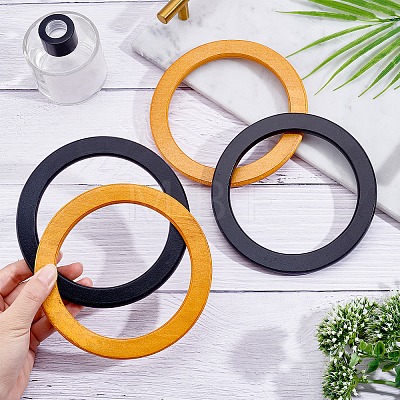   4Pcs 2 Colors Wood Round Shaped Handles Replacement DIY-PH0003-30-1