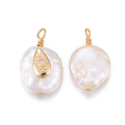 Natural Cultured Freshwater Pearl Pendants PEAR-E013-21D-1