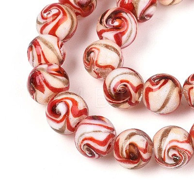 Handmade Gold Sand Lampwork Beads LAMP-T024-11F-1