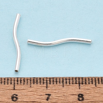925 Sterling Silver Wavy Tube Beads STER-N016-123S-1