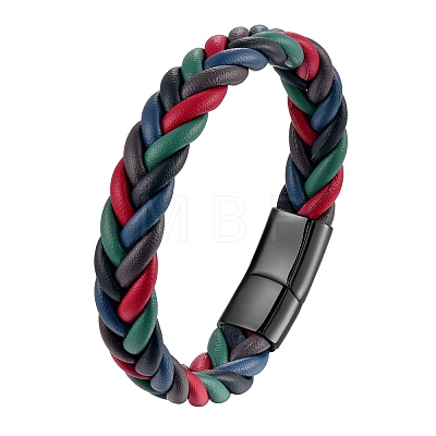 Weave Leather Braided Cord Bracelets PW-WG81F6A-01-1