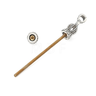 Heart Shape Brass Screw Peg Bails KK-NH0008-05AS-1