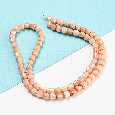 Electroplate Glass Beads Strand GLAA-G088-03-01D-1