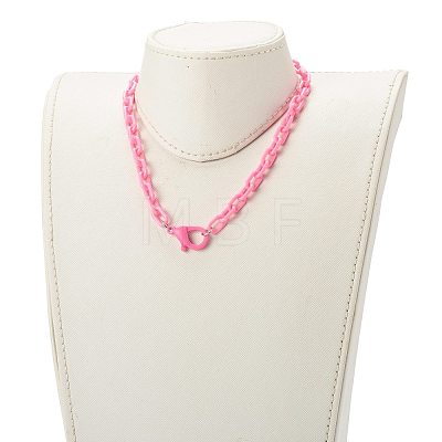 Personalized ABS Plastic Cable Chain Necklaces NJEW-JN03480-1
