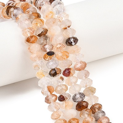Natural Yellow Hematoid Quartz/Golden Healer Quartz Beads Strands G-C259-A40-5x8mm-1