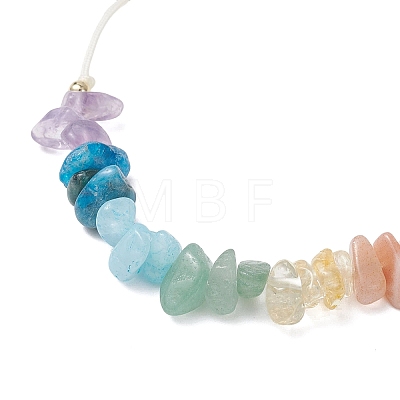 Chakra Natural Gemstone Chip Beads Braided Bead Bracelets BJEW-JB12885-1