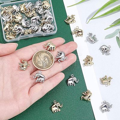 40Pcs 2 Colors 304 Stainless Steel Charms STAS-UN0030-08-1