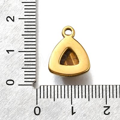Natural Tiger Eye Triangle Charms STAS-D310-02G-01-1