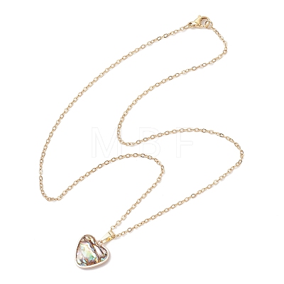 Natural Paua Shell Pendant Necklaces NJEW-JN05141-02-1