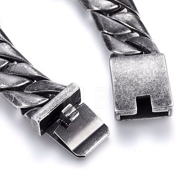 304 Stainless Steel Curb Chains Bracelets BJEW-E346-17AS-1