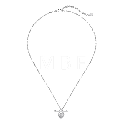 Heart 925 Sterling Silver Micro Pave Cubic Zirconia Pendant Necklaces NJEW-K279-03MS-1