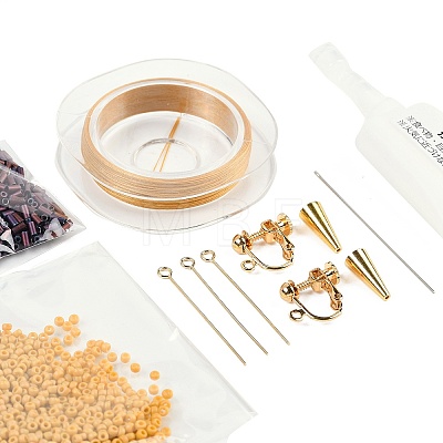 MIYUKI Seed Beads Branch Earrings Making Kits DIY-H165-03B-1