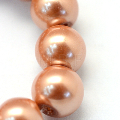 Baking Painted Pearlized Glass Pearl Round Bead Strands HY-Q003-12mm-50-1