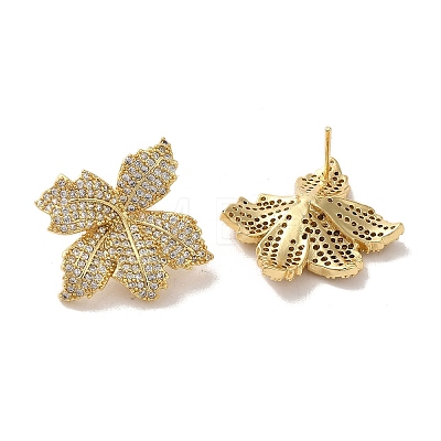 Brass Micro Pave Cubic Zirconia Earrings for Women EJEW-E301-07G-1