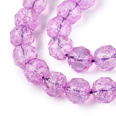 Crackle Transparent Glass Beads Strands GLAA-Q108-02A-08-1
