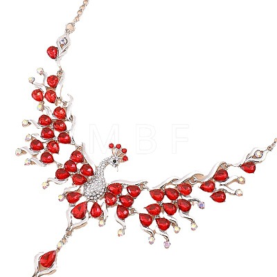 Alloy Rhinestone Pendant Necklaces & Earrings Sets for Women WGE8301-11-1