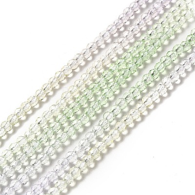 Transparent Gradient Color Glass Beads Strands GLAA-H021-01B-11-1