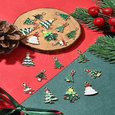 20Pcs 10 Styles Christmas Alloy Enamel Pendants FIND-FS0002-64-1