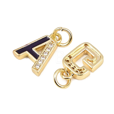 Brass Micro Pave Cubic Zirconia Charms KK-C250-01A-1