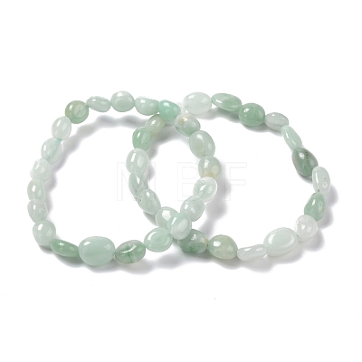 Natural Amazonite Beaded Stretch Bracelets BJEW-F414-02B-03-1