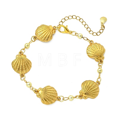 304 Stainless Steel Shell Shape Link Chain Bracelets for Women BJEW-JB13850-1