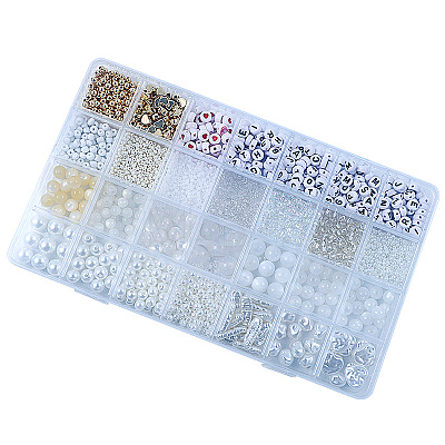 DIY 28 Style Resin & Acrylic & ABS Beads Jewelry Making Finding Kit DIY-NB0012-03J-1