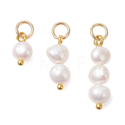 3Pcs Natural Cultured Freshwater Pearl Potato Pendants PALLOY-JF05105-1