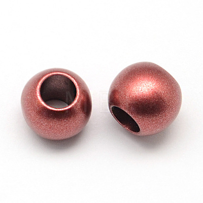 Matte Rondelle Spray Painted Acrylic Beads X-ACRP-Q017-03A-M-1