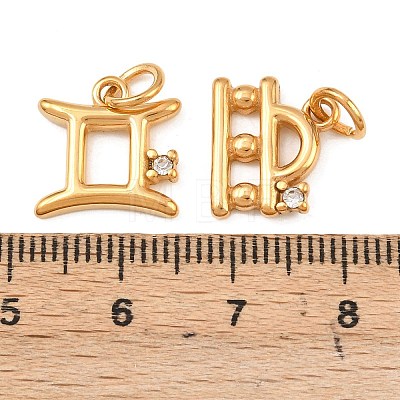 304 Stainless Steel Micro Pave Rhinestone Pendants STAS-I360-04G-1