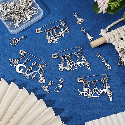 12Pcs 4 Style Iron Brooches HJEW-PH02467-1