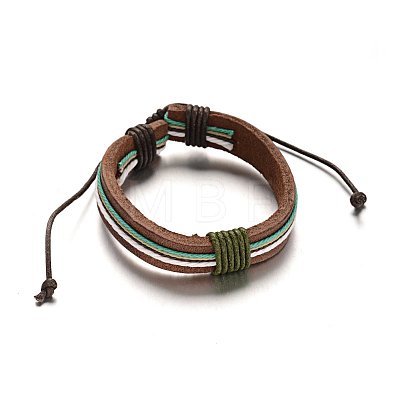 Adjustable Leather Cord Bracelets BJEW-M169-14-1