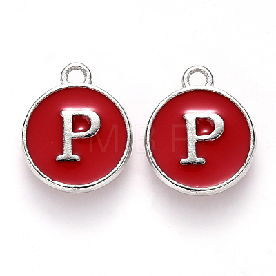 Platinum Plated Alloy Enamel Charms ENAM-S118-03P-P-1