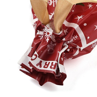 Christmas Santa Claus Plastic Packing Pouches Drawstring Bags ABAG-Q053-03B-1