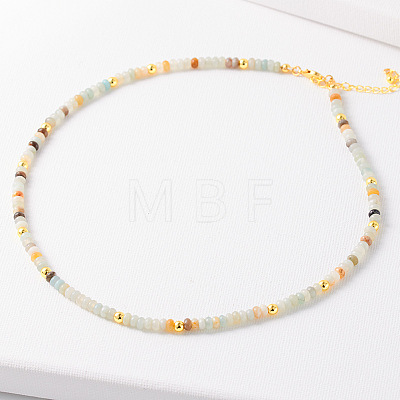 Simple Design Natural Flower Amazonite Beaded Necklaces for Women JH7309-5-1